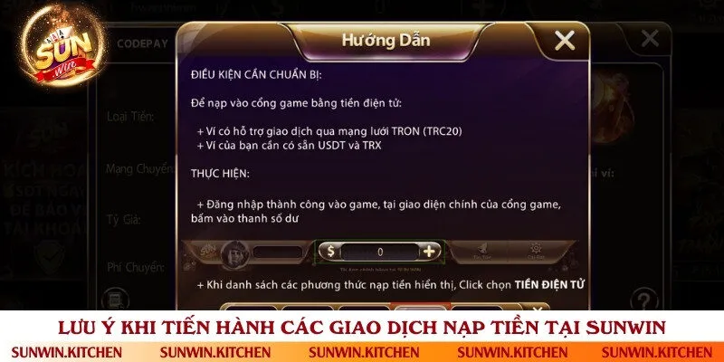 Lưu ý cần nhớ khi thực hiện giao dịch gửi tiền vào cổng game online