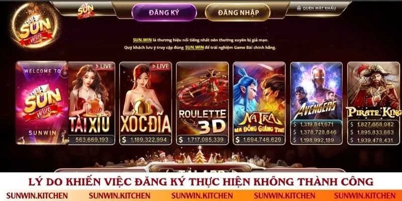 Những nguyên nhân dẫn đến việc tạo tài khoản game bài thất bại