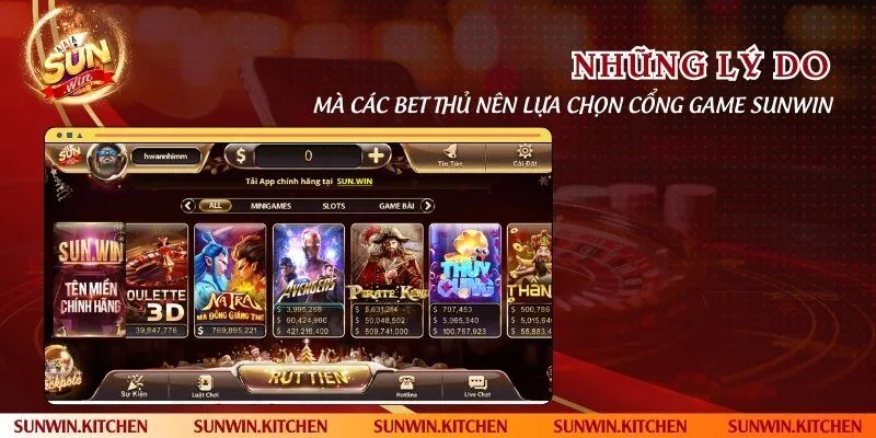 Những lý do mà các bet thủ nên lựa chọn cổng game Sunwin