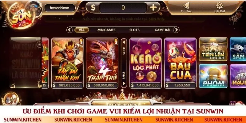 Ưu điểm khi tham gia chơi game tại nhà cái Sunwin và đặt cược